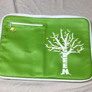 Green Laptop Sleeve with Tree Design